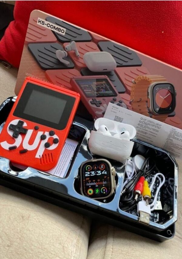 COMBO DE RELOJ, AUDÍFONOS Y CONSOLA DE VIDEOJUEGOS K5